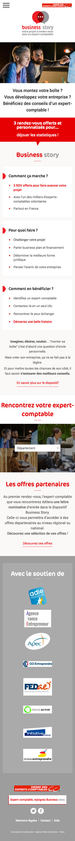 Business Story - Conception site mobile par Agence Web Coheractio